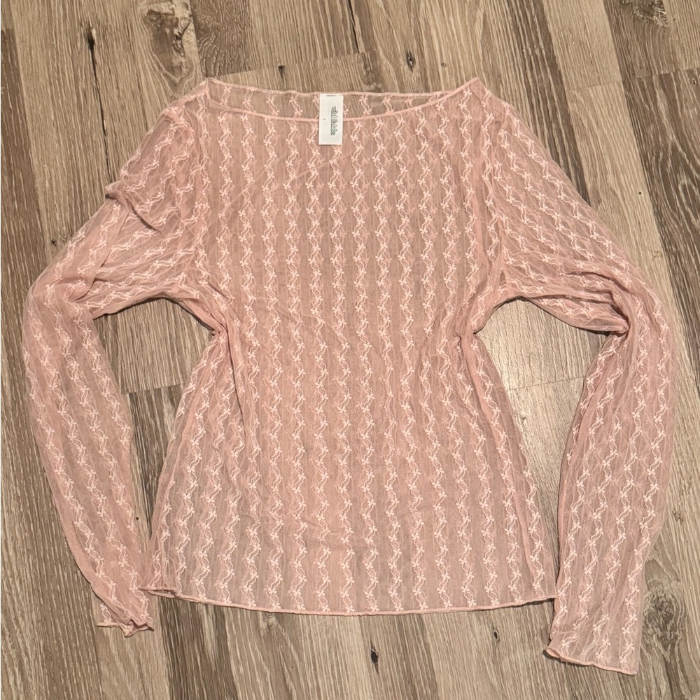 Wild Fable Light Pink Sheer Blouse